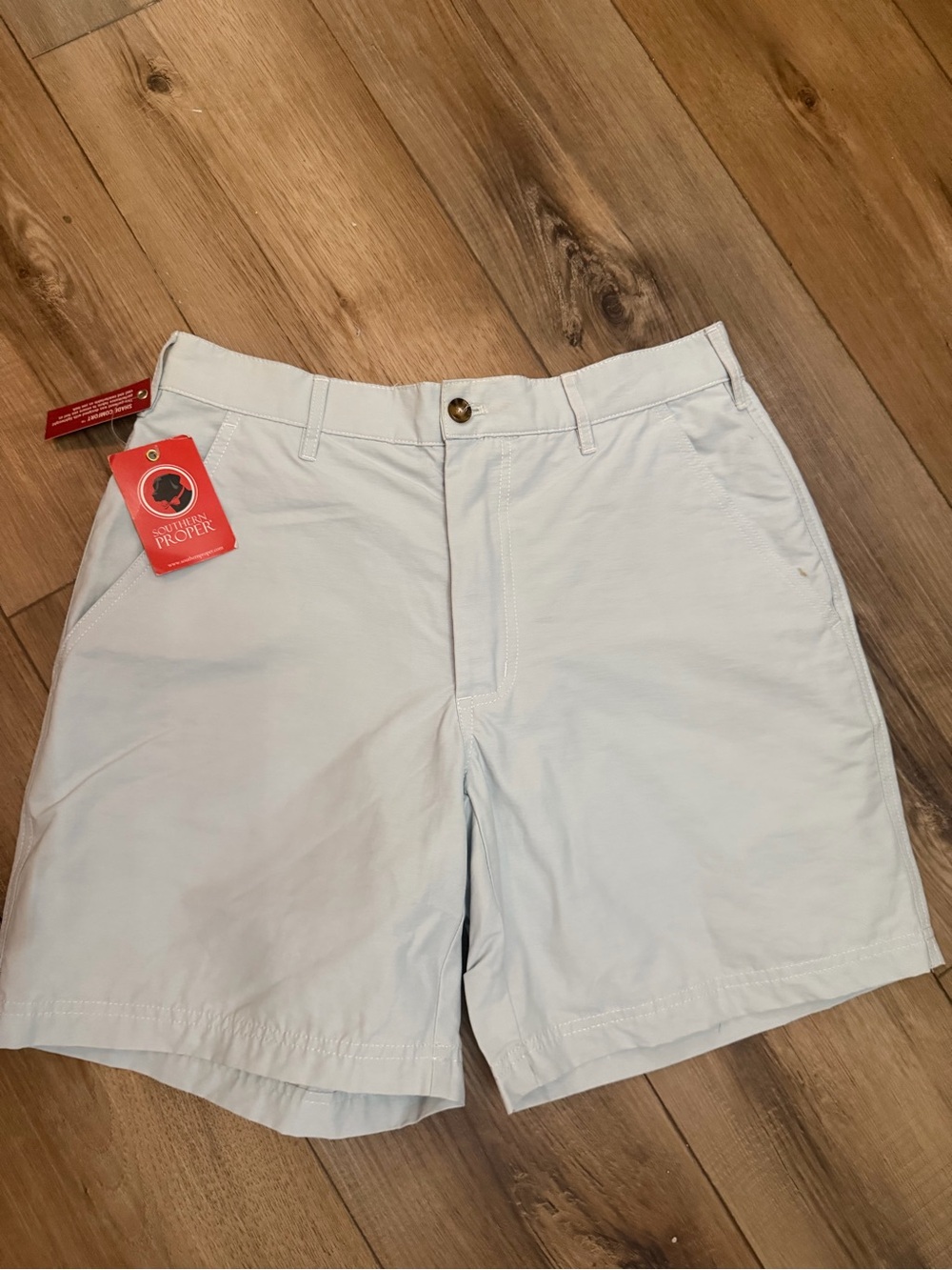 Southern Proper Light Blue Flat Front Men's Chino Shorts
